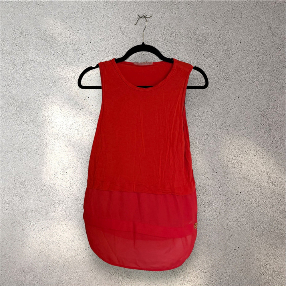 Michael Kors Blouse Viscose Coral Orange Womens Sleeveless Top